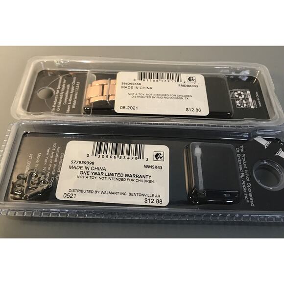 2 Apple Watch Band Replacement Metal Bracelet w Crystals For Use With 38 40mm - Picture 2 of 4